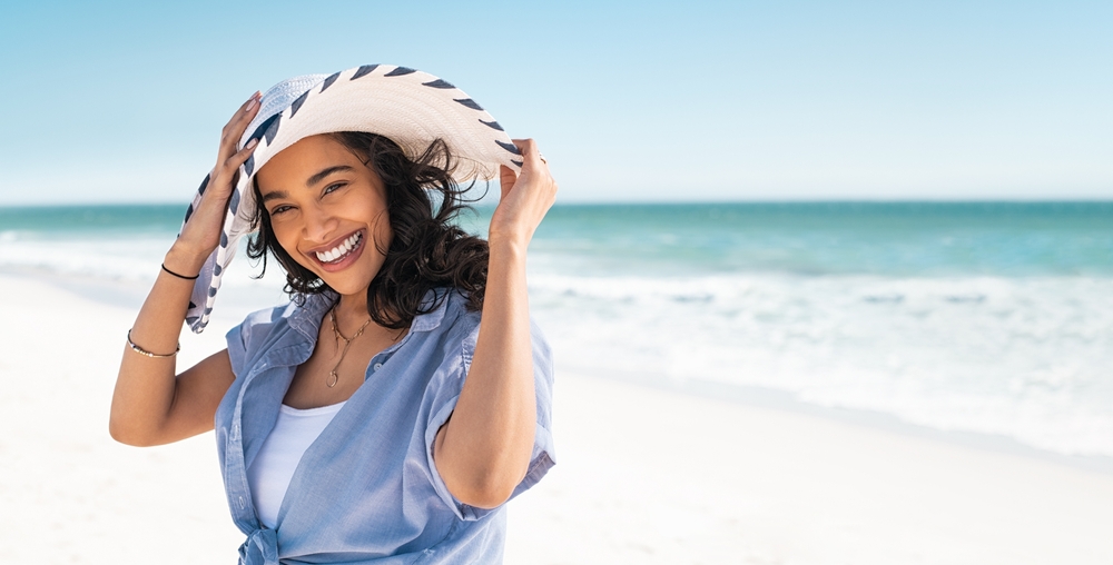 Happy woman on a beach